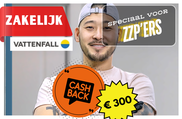 Vattenfall zakelijk zzp, 300 cashback